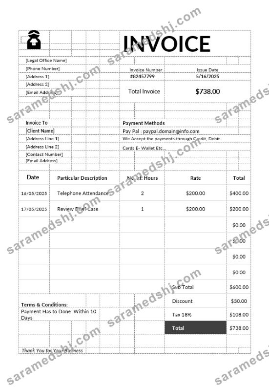 Attorney Invoice Template